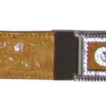 CINTO ORIGINAL CON HERRAJE COLOR MANTEQUILLA COCODRILO-HO04517
