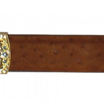 CINTO DE HERRAJE CON PIEDRA AZUL COGNAC - DORADO-P006514
