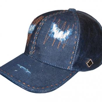 GORRAS DE MEZCLILLA AZUL CON PIEL-GM03824