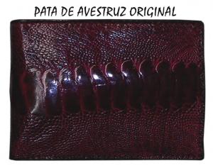CARTERAS PATA DE AVESTRUZ ORIGINAL VINO-CP02513