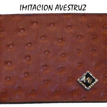 CARTERA IMITACION AVESTRUZ COGNAC-CI01008