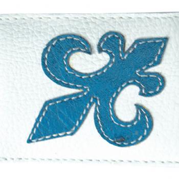 CARTERAS IMITACION VENADO BORDADO BLANCO/AZUL-CV01316