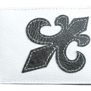 CARTERAS IMITACION VENADO BORDADO BLANCO/VERDE-CV01317