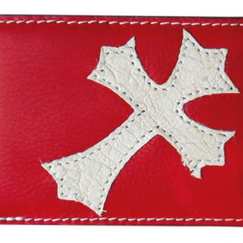 CARTERAS IMITACION VENADO BORDADO ROJO/HUESO-CV01319