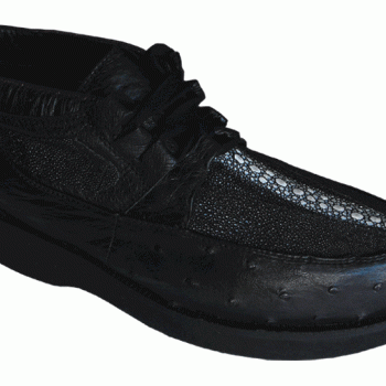 BOTAS ZAPATO AVESTRUZ/MANTARRAYA NEGRO-ZA09057