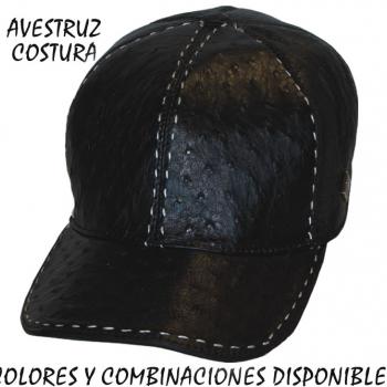 GORRA CUERO AVESTRUZ NEGRO-GA06091