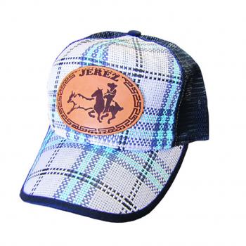 GORRA  MAYA CUA AZUL  LOGO  Cap of squared and maya logo of Jerez with horse and bull