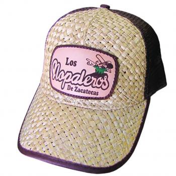 GORRA PALMA CON MAYA NEGRA Y LOGO NOPALEROS DE ZACATECAS.  Cap palm with maya black, logo Zacatecas Nopaleros.