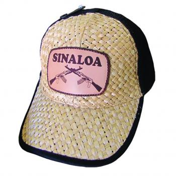 GORRA PALMA CON MAYA NEGRA Y LOGO DE SINALOA  DOS AK 47   Cap palm with maya black logo Sinaloa dos AK 47