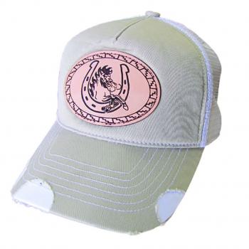 GORRA MEZCLILLA CAKY CON LOGO HERRADURA  Denim Cap in white color logo herradura