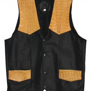 CHALECOS PIEL CON APLICACION COCODRILO ORIGINAL-CH12060
