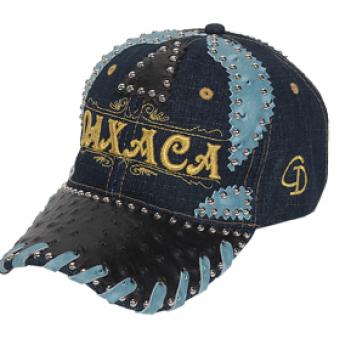 Gorra Piel y Tela Azul Oaxaca