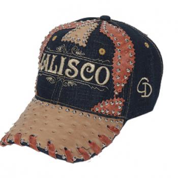 Gorra con tela y piel original