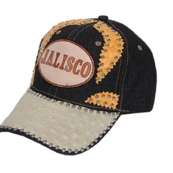 Gorra con tela y piel original