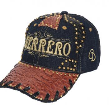 Gorra con tela y piel original
