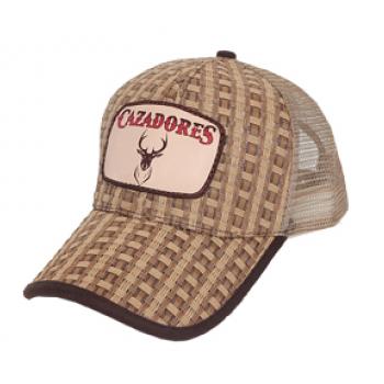 Gorra con tela y piel original