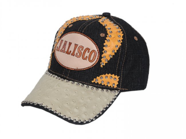 Gorra con tela y piel original