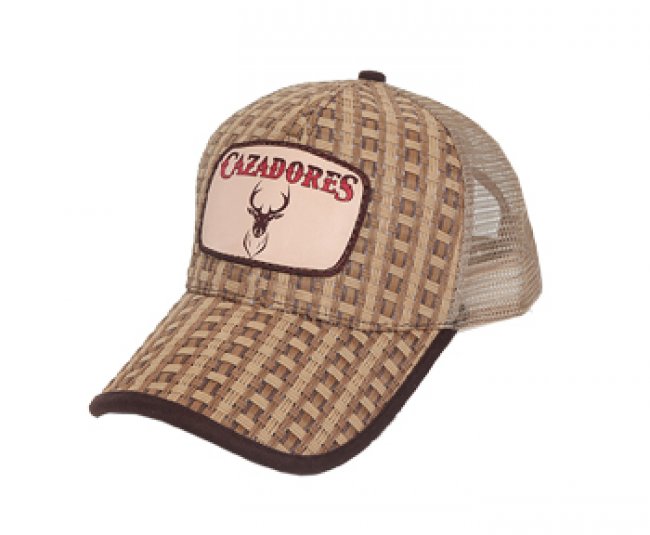 Gorra con tela y piel original