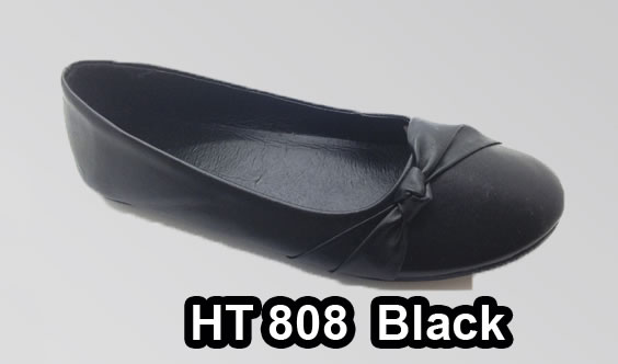 WOMEN SHOES CODIGO 0650 HT 808 NEGRO LISO CON ADORNO